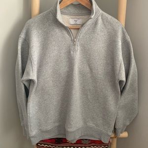 TNA (Aritzia) quarter zip mock neck sweatshirt, gray, size M